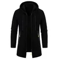 Détail d'un cardigan en maille à capuche pour homme avec tirettes de zip vert citron - S / Noir