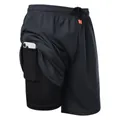 Men's 2-in-1 quick-dry athletic shorts with built-in compression liner and phone pocket - Dark Gray