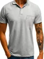 Polo classica grigia a maniche corte da uomo con elegante dettaglio tasca sul petto - M / Grigio chiaro