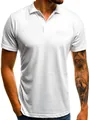 Polo da uomo bianca a maniche corte con colletto a rever in stile casual e moderno. - M / Bianco