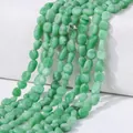 Strand of irregular apple green natural stone chips for DIY jewelry making - Green Jade