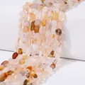 Irregular cylinder natural agate beads in mixed amber, beige, and orange colors - Agate