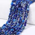 Deep blue irregular Lapis Lazuli tumbled beads for DIY jewelry making and crafts - Lapis Lazuli