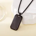 Collana da uomo con piastrina militare in acciaio inossidabile nero e catena - Nero Opaco(147617)
