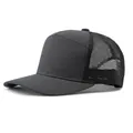 Klassische schwarze atmungsaktive Mesh-Baseballkappe mit festem strukturiertem Dach - Verstellbar / Dunkelgrau