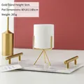 Minimalist Nordic white ceramic succulent flower pot with gold-plated iron tripod stand - Small Gold Stand
