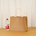 Natural burlap tote bag with waterproof coating, large capacity jute shopping bag - B5 Size (27x31x16cm)