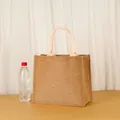 Grande borsa shopping in tela di iuta impermeabile, borsa in iuta naturale con rivestimento - Dimensione B5 (27x31x16cm)