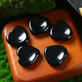 Polished 30mm black obsidian heart-shaped stones for massage and healing - 30MM / Obsidian