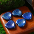 30mm heart-shaped natural lapis lazuli crystal worry stone for meditation and healing - 30MM / Lapis Lazuli