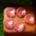Natural pink crystal heart-shaped worry stone 30mm set for massage and healing therapy - 30MM / Synthetic Watermelon Red