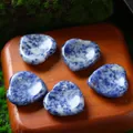 30mm heart-shaped blue sodalite natural stones for massage and thumb worry stones - 30MM / Blue Spot Jasper
