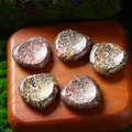 Natural 30mm heart-shaped massage worry stones with unique leopard spot patterns - 30MM / Leopard Skin Jasper