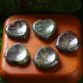 Natural 30mm heart-shaped stone massage crystals featuring polished dragon blood jasper - 30MM / Dragon Blood Stone