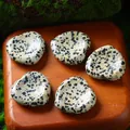 Natural 30mm heart-shaped Dalmatian Jasper thumb worry stone for stress relief and meditation - 30MM / Dalmatian Jasper