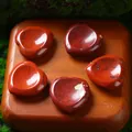 Polished 30mm red jasper heart worry stones for meditation and massage therapy - 30MM / Red Jasper