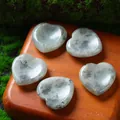Natural heart-shaped 30mm worry stone crystal for massage and spiritual healing - 30MM / Labradorite