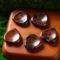 Heart-shaped mahogany obsidian worry stones featuring natural polished stone texture - 30MM / Mahogany Obsidian