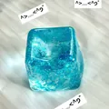 Premium blue glitter-filled maltose stress relief cube squeeze toy for decompression - 5cm / Blue Gold Powder