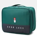 Professional dark green portable first aid medical storage bag for home and travel use - Color Block Green