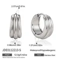 Waterproof chunky multi-layer stainless steel hoop earrings for women in silver - Thick Hoop Earrings (JDE0112213-S)