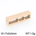 Accessorio per anello quadrato in acciaio inox oro rosa, misura 17x5x3mm chiara. - Misura 8 / Accessorio per Gioielli Rettangolare (KLJ11594-GC) / Oro rosa