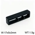 Anello multi-dito in acciaio inossidabile nero con design geometrico quadrato minimale - Misura 8 / Accessorio per Gioielli Rettangolare (KLJ11591-GC) / Nero