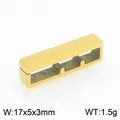 Connettore per gioielli rettangolare in acciaio inossidabile dorato, misura 17x5x3mm - Misura 8 / Accessorio per Gioielli Rettangolare (KLJ11593-GC) / Oro
