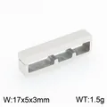 Componente per anello modulare rettangolare in acciaio inox 17x5x3mm dal peso 1,5g - Misura 8 / Accessorio per Gioielli Rettangolare (KLJ11592-GC) / Argento