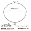 Collier ras du cou en acier inoxydable argenté avec pendentif zircon - Style Rond (JDN0112242-S-2)