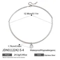 Collier ras du cou en acier inoxydable avec pendentif en forme de goutte en zircon. - Style Poire (JDN0112242-S-4)