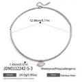 Collier ras du cou en acier inoxydable avec pendentif zircon marquise et mesures - Style Marquise (JDN0112242-S-3)
