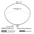 Collier rigide en acier inoxydable avec pendentif zircon carré et dimensions - Style Rectangle (JDN0112242-S-5)