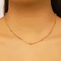 Minimalistische Halskette mit Goldperlen und einer feinen Kette für Damen Mode - KC Gold (5707)