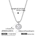 Elegante collana in acciaio inossidabile con un pendente rotondo in zircone singolo - Stile pendente rotondo con catena a sfere argento (JDN0311254-S)