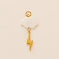 Vue détaillée du pendentif DIY nuage et éclair à la mode pour sacs ou porte-clés - Nuage Éclair