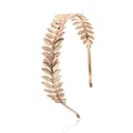 Serre-tête élégant doré rose de style baroque avec feuilles pour mariage - Style Feuilles Entrelacées (FG008) / Or rose