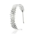 Elegant silver laurel leaf bridal headband with baroque leaf design hair accessory - Silver