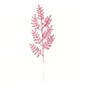 Decorative pink glitter Christmas leaf branch stem for holiday tree and wreath decoration - 46cm-12g / Pink