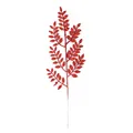 46cm Shiny Red Glitter Artificial Christmas Branch with Decorative Leaf Clusters - 46cm-12g / Red