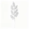 Ramo decorativo natalizio glitterato argento da 46 cm con piccole foglie appuntite - 46cm-12g / Argento