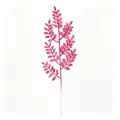 Ramo di Natale artificiale rosa glitterato da 46 cm con sette grappoli di foglie decorativo - 46cm-12g / Rosa Rossa