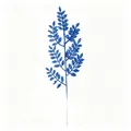 Ramo decorativo natalizio da 46cm con glitter blu vibrante e sette grappoli di foglie - 46cm-12g / Blu Zaffiro