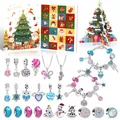 DIY Christmas advent calendar jewelry kit with charm bracelets and festive beads for girls - YD-01 (With Christmas Tree)