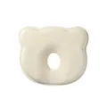 Ergonomic memory foam baby head shaping pillow in soft creamy white for newborn sleep - 25*23*3*1 / Beige