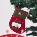 Festive red felt Christmas stocking with cute snowman applique for holiday gift bagging - Rustic Snowman Style