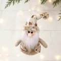 Gnome de Noël suspendu style européen avec bonnet en tricot imprimé léopard - Pendentif Père Noël