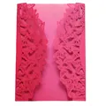 Elegante invito a farfalla tagliato al laser in fucsia glitterato per matrimoni ed eventi - Rosso
