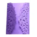 Elegant purple laser-cut butterfly invitation card for weddings and holiday celebrations - Dark Purple