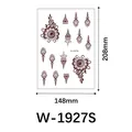 Waterproof red-brown henna lace temporary tattoo sticker sheet with 148x208mm size - Exotic Style Mandala (W-1927S)